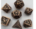 Game Habit Copper Farthing Hollow Dragon Metal Poly 7 Dice Set | Odin's Place