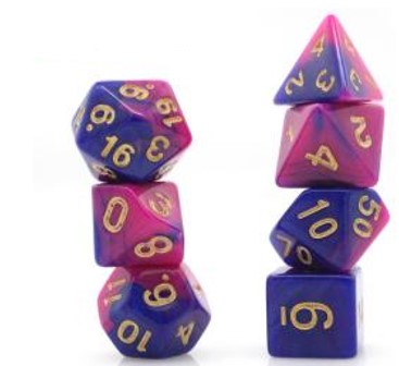 Game Habit Yet Again Purple Poly 7 Dice Set | Odin's Place