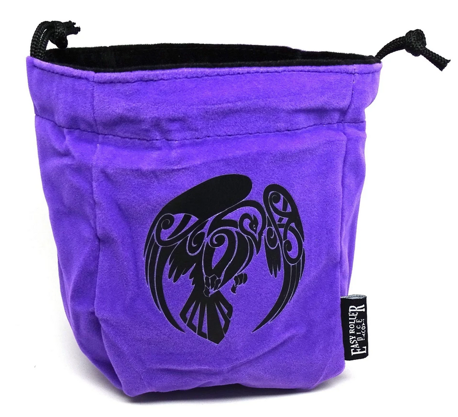 Easy Roller Raven Reversible Microfiber Self-Standing Large Dice Bag | Odin's Place