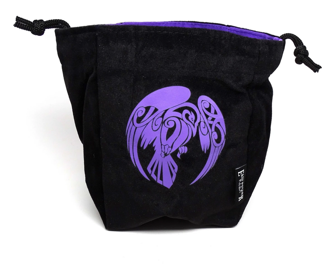 Easy Roller Raven Reversible Microfiber Self-Standing Large Dice Bag | Odin's Place