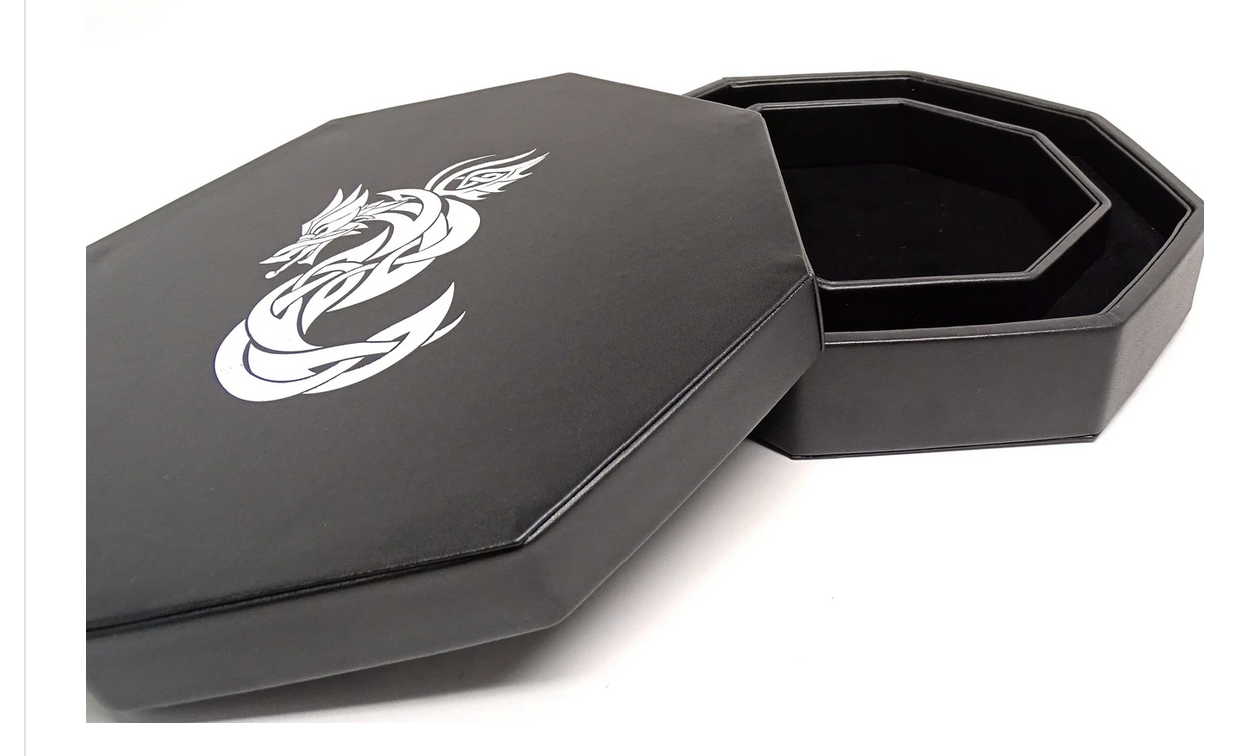 Easy Roller Celtic Knot Dragon Dice Tray With Dice Staging Area and Lid | Odin's Place