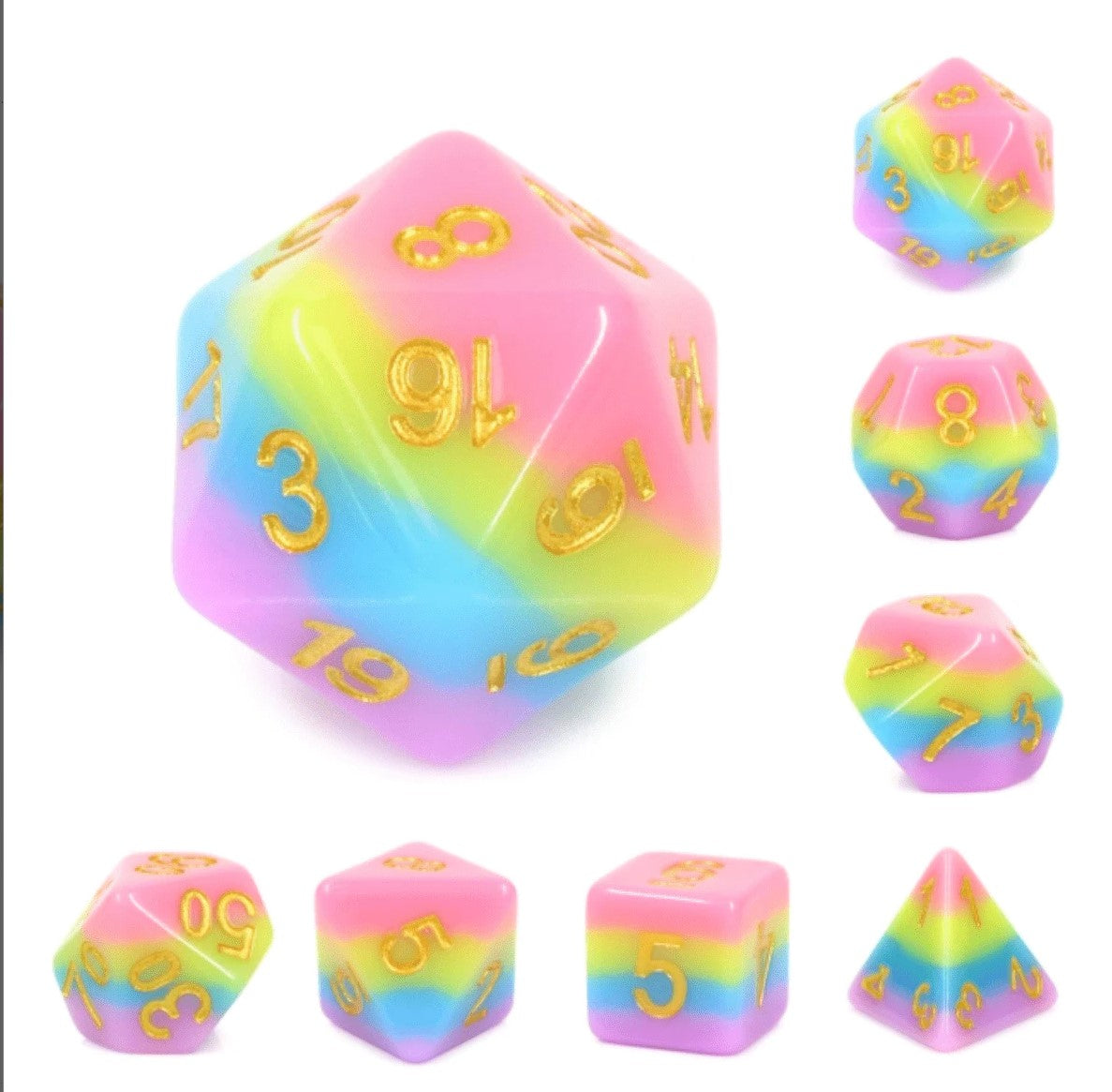 Foam Brain Radiant Rainbow RPG Dice Set | Odin's Place