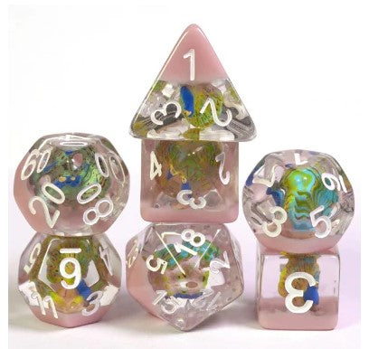 Foam Brain Peacock Poly 7 RPG Dice Set | Odin's Place