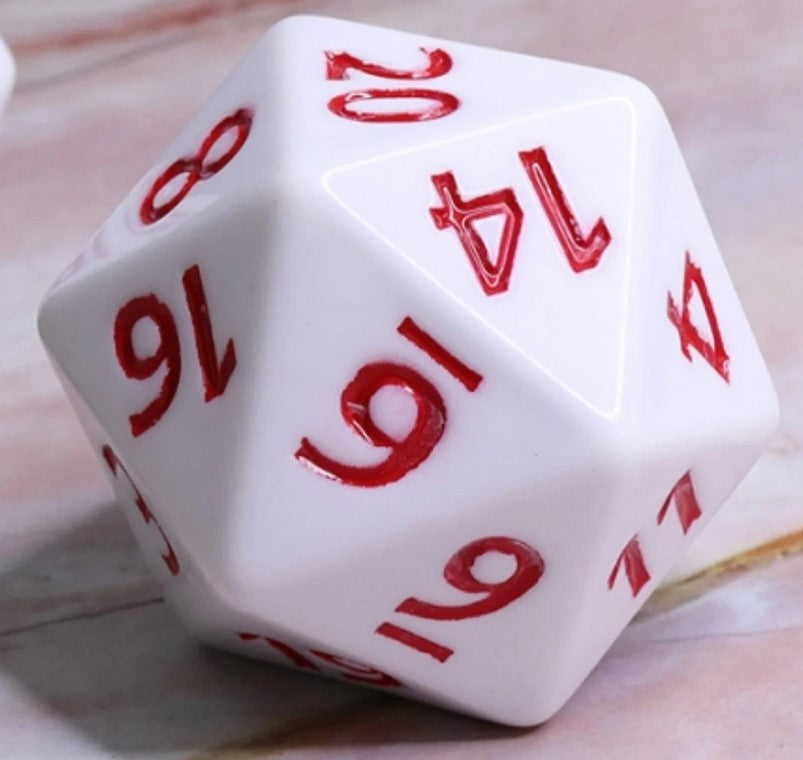 Foam Brain Titan 55mm d20 White With Red | Odin's Place