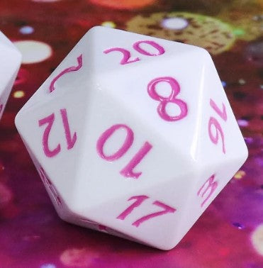 Foam Brain Titan D20 - White With Magenta | Odin's Place