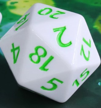 Foam Brain Titan D20 - White With Green | Odin's Place