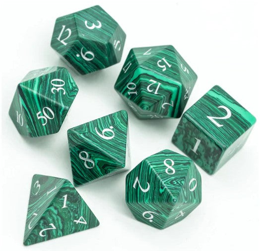 Foam Brain Gemstone Poly 7 Set: Textured Turquoise Dark Green | Odin's Place