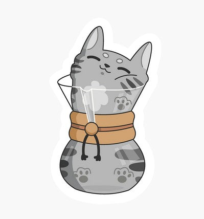 Many Worlds Chemex Cat Sticker | Odin's Place