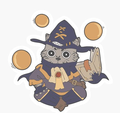 Many Worlds Wizard Cat Sticker | Odin's Place