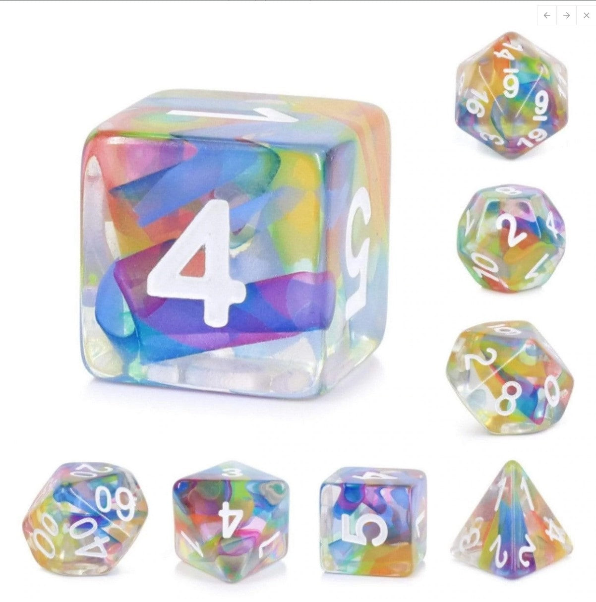 Foam Brain Rainbow Ribbon Poly 7 Dice Set | Odin's Place