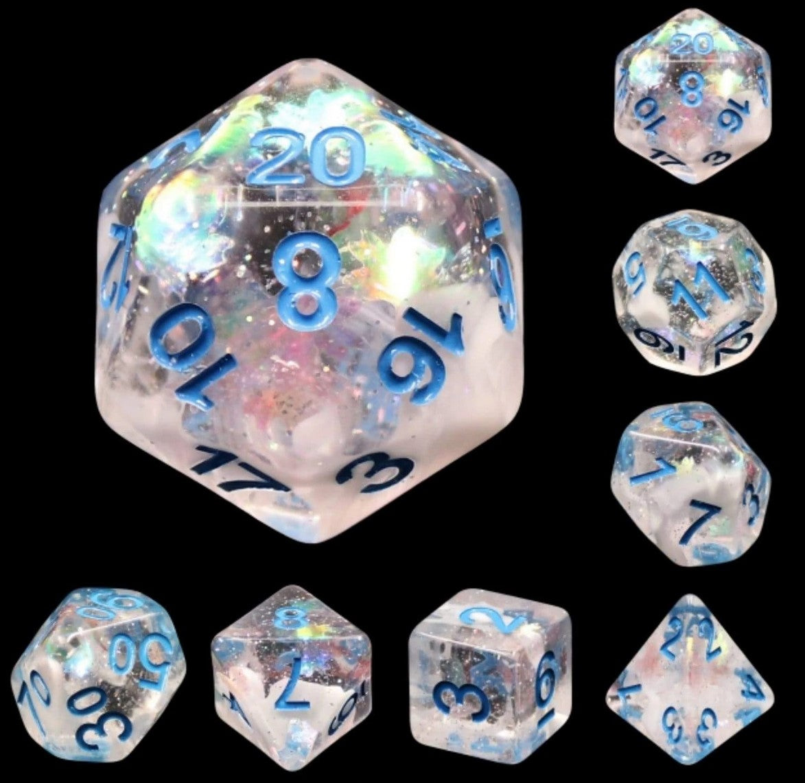 Foam Brain Blue Notes Poly 7 Dice Set | Odin's Place
