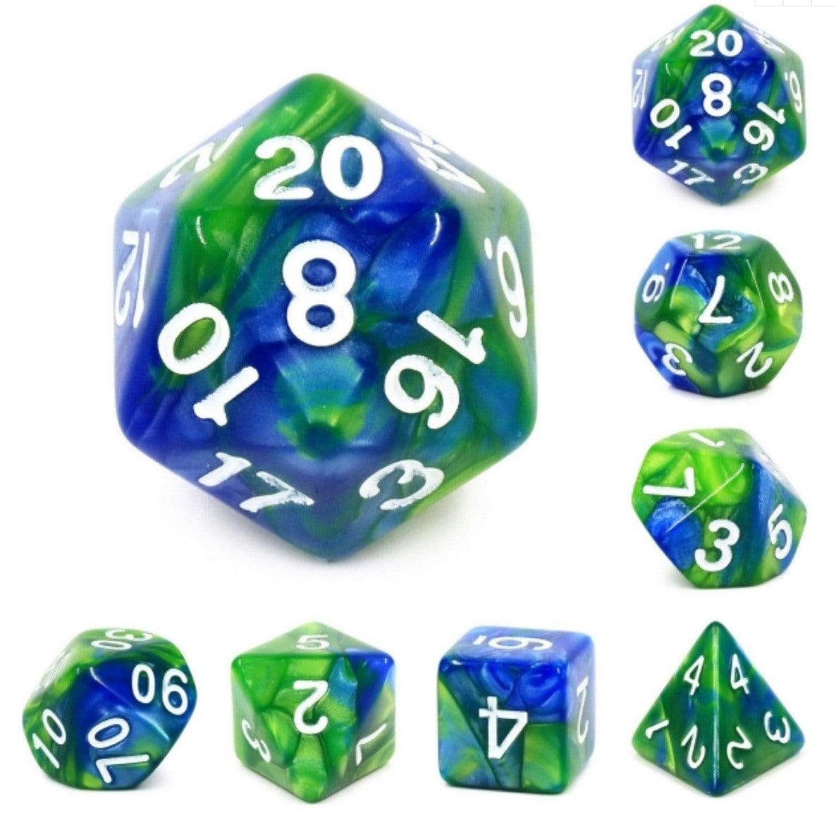 Foam Brain PLanet Earth Poly 7 Dice Set | Odin's Place