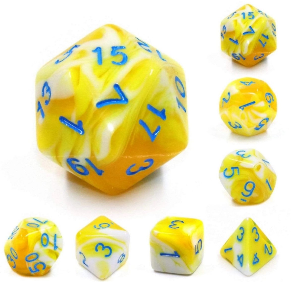 Foam Brain Lemon Cream Poly 7 Dice Set | Odin's Place