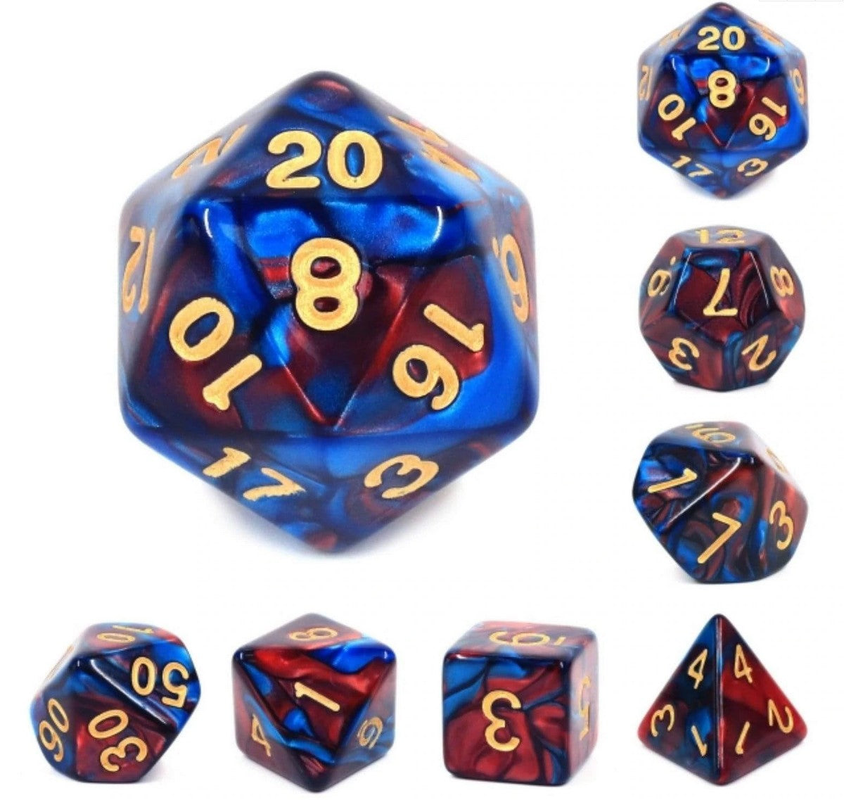 Foam Brain Blue Blood Poly 7 Dice Set | Odin's Place