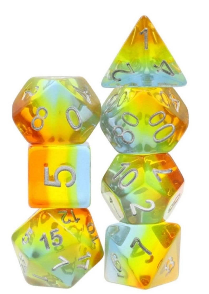 Foam Brain Yellow AuroraPoly 7 Dice Set | Odin's Place