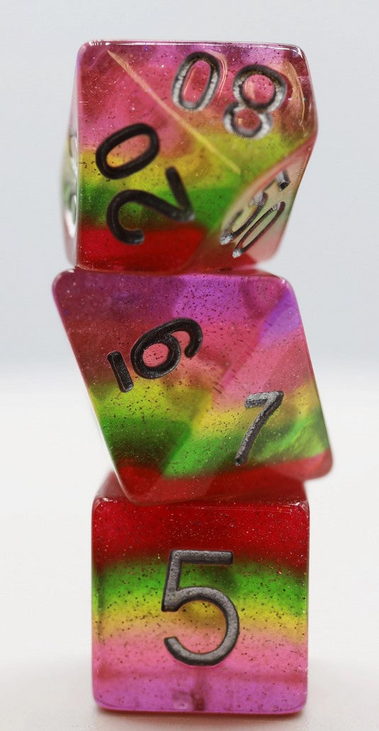 Foam Brain Pastel Lollipop Poly 7 Dice Set | Odin's Place