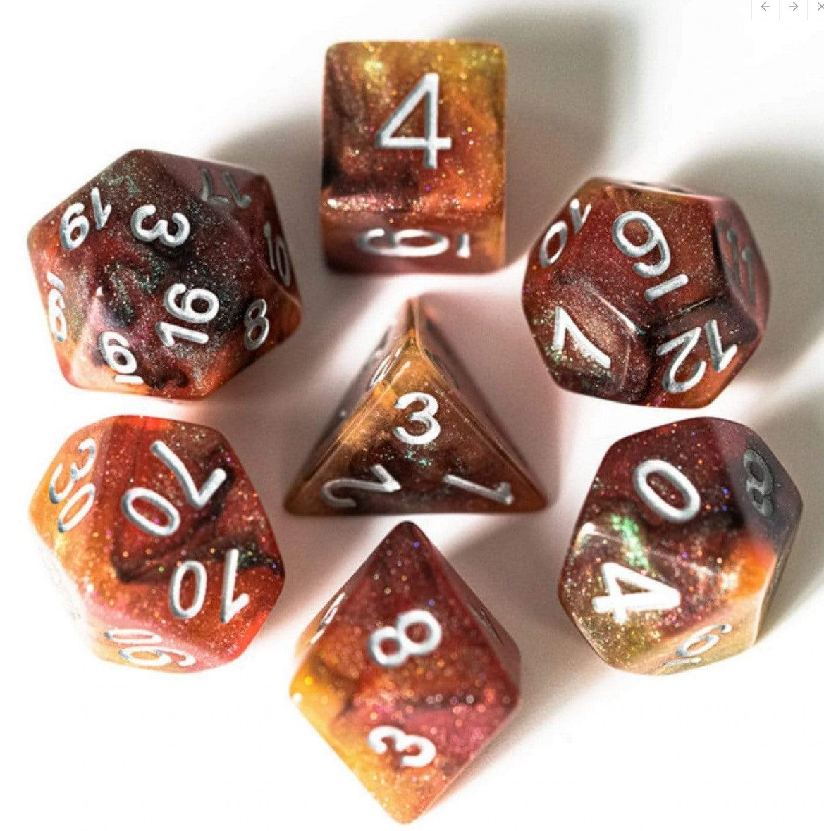 Foam Brain Copper Cosmos Poly 7 Dice Set | Odin's Place
