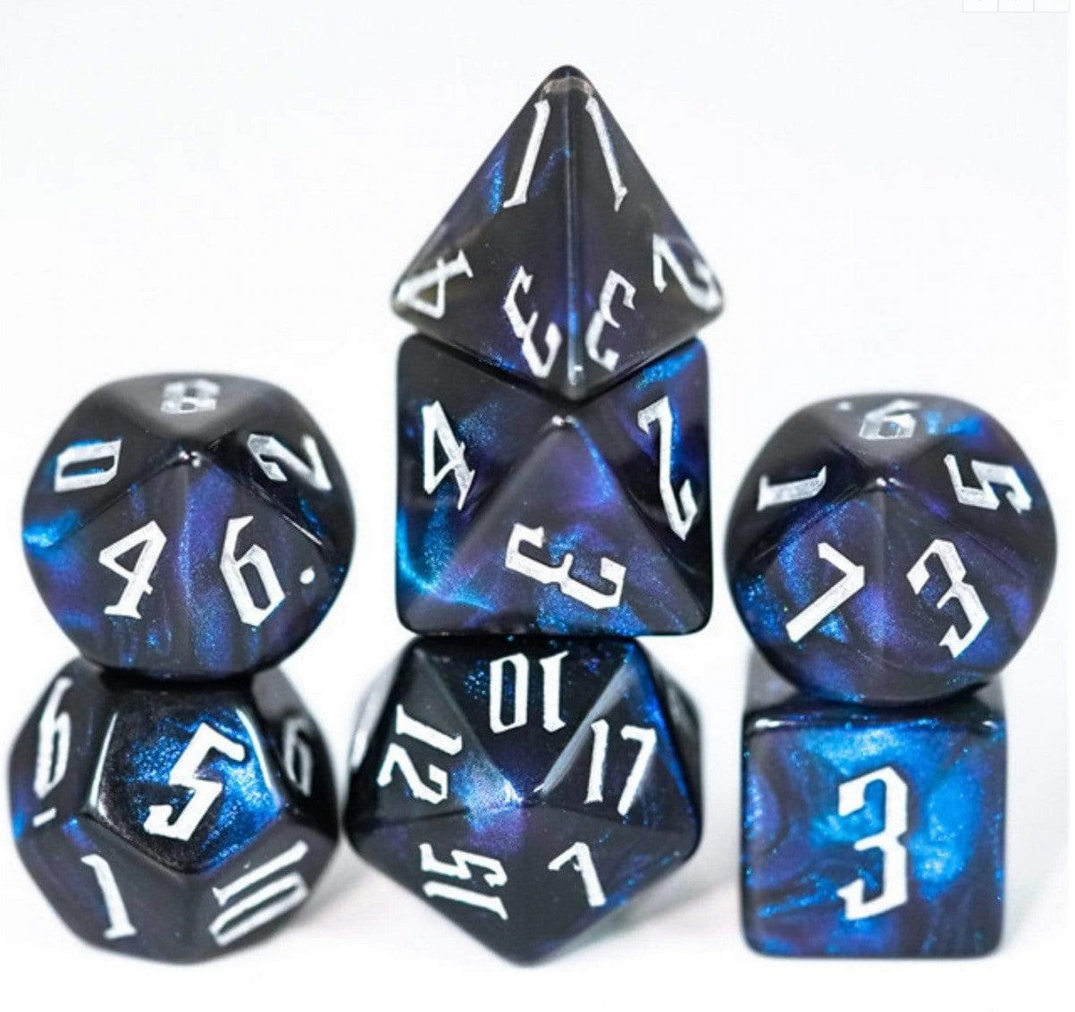Foam Brain Magician's Dark Night Poly 7 Dice Set | Odin's Place