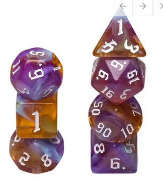 Foam Brain Amethyst Sunset Poly 7 Dice Set | Odin's Place
