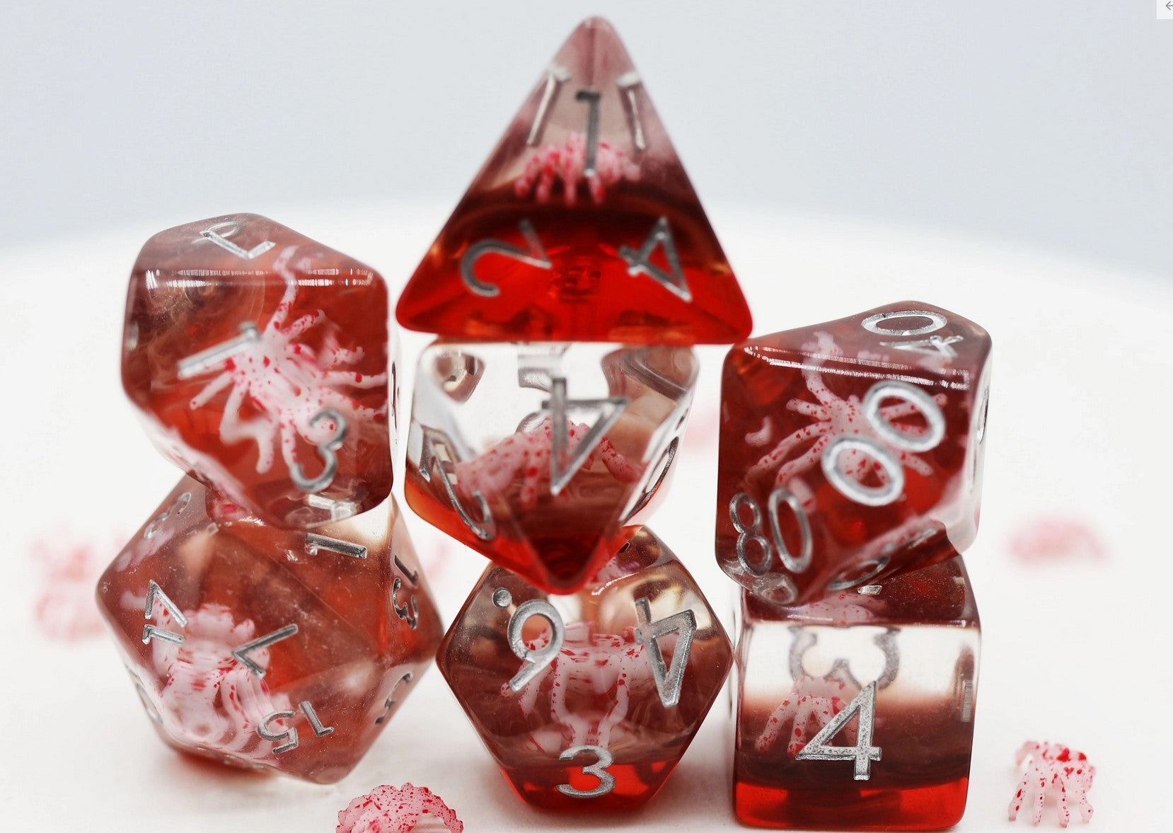 Foam Brain Ghost Spider Poly 7 Dice Set | Odin's Place