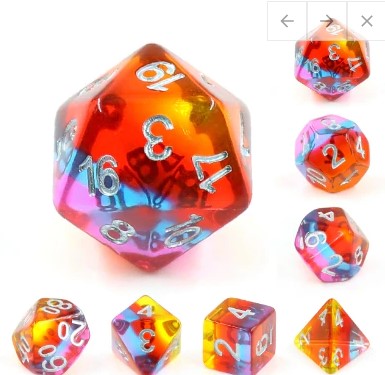 Foam Brain Golden Time Poly 7 Dice Set | Odin's Place