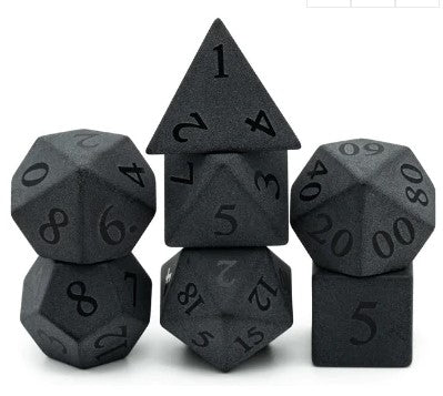 Foam Brain Matte Obsidian Gemstone Poly 7 Dice Set - Blue | Odin's Place