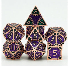 Foam Brain SteamPunk Evil Queen Metal Poly 7 Dice Set | Odin's Place