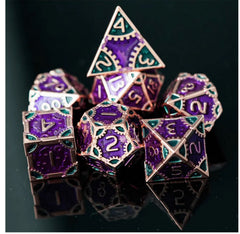 Foam Brain SteamPunk Evil Queen Metal Poly 7 Dice Set | Odin's Place