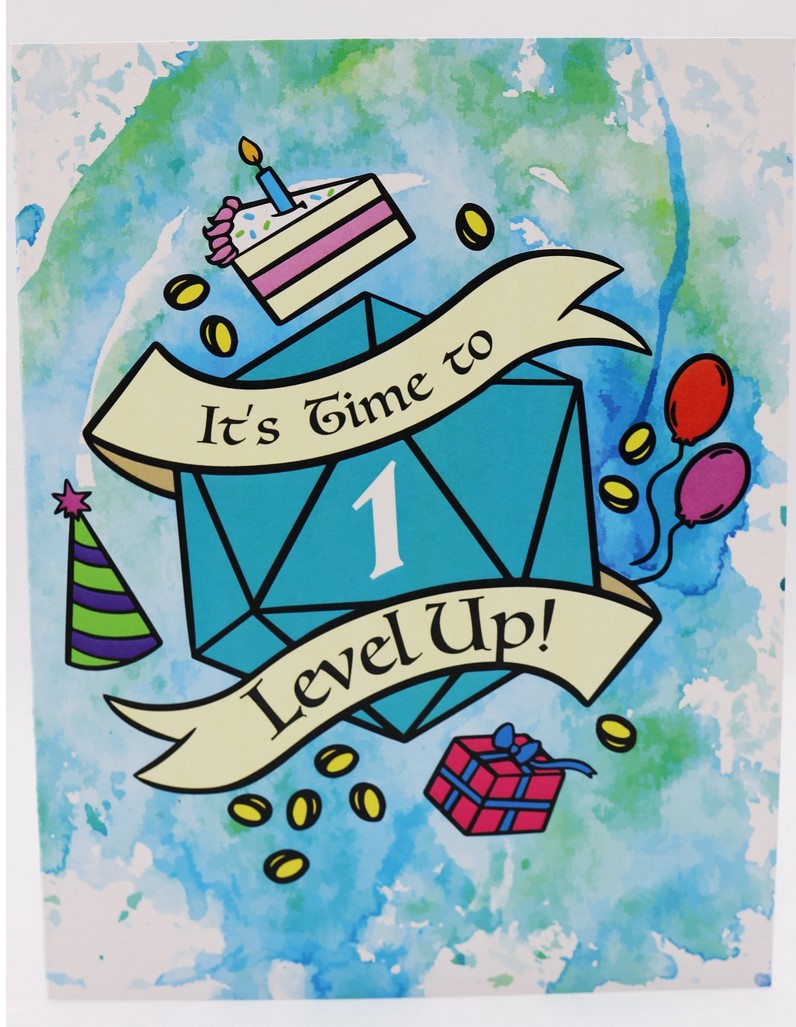 Foam Brain +1 Level Modifier Birthday Card | Odin's Place