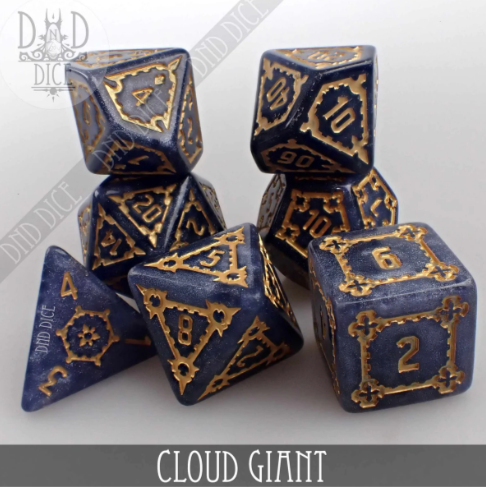 DND Dice Oversided Poly 7 Set: Cloud Giant | Odin's Place