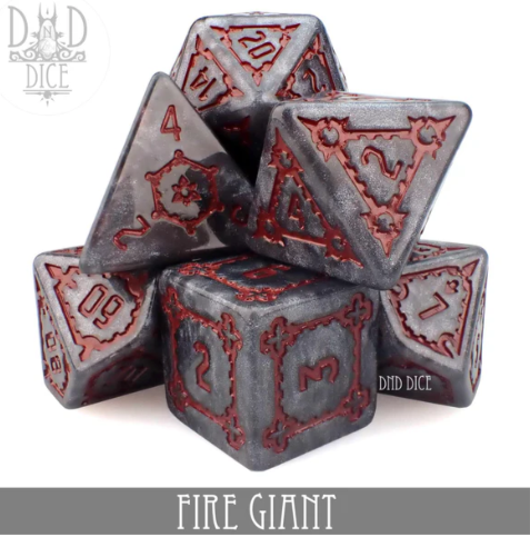 DND Dice Oversized Poly 7 Set: Fire Giant | Odin's Place