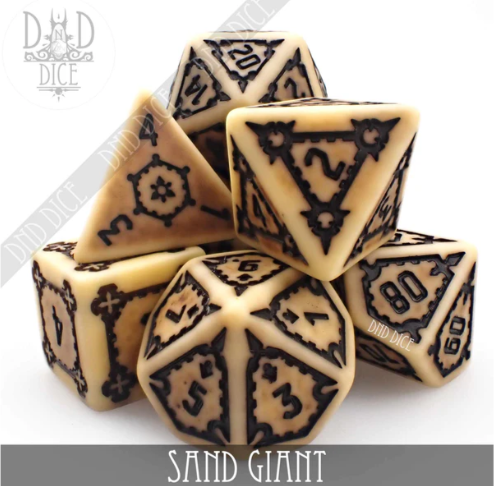 DND Dice Oversided Poly 7 Set: Sand Giant | Odin's Place