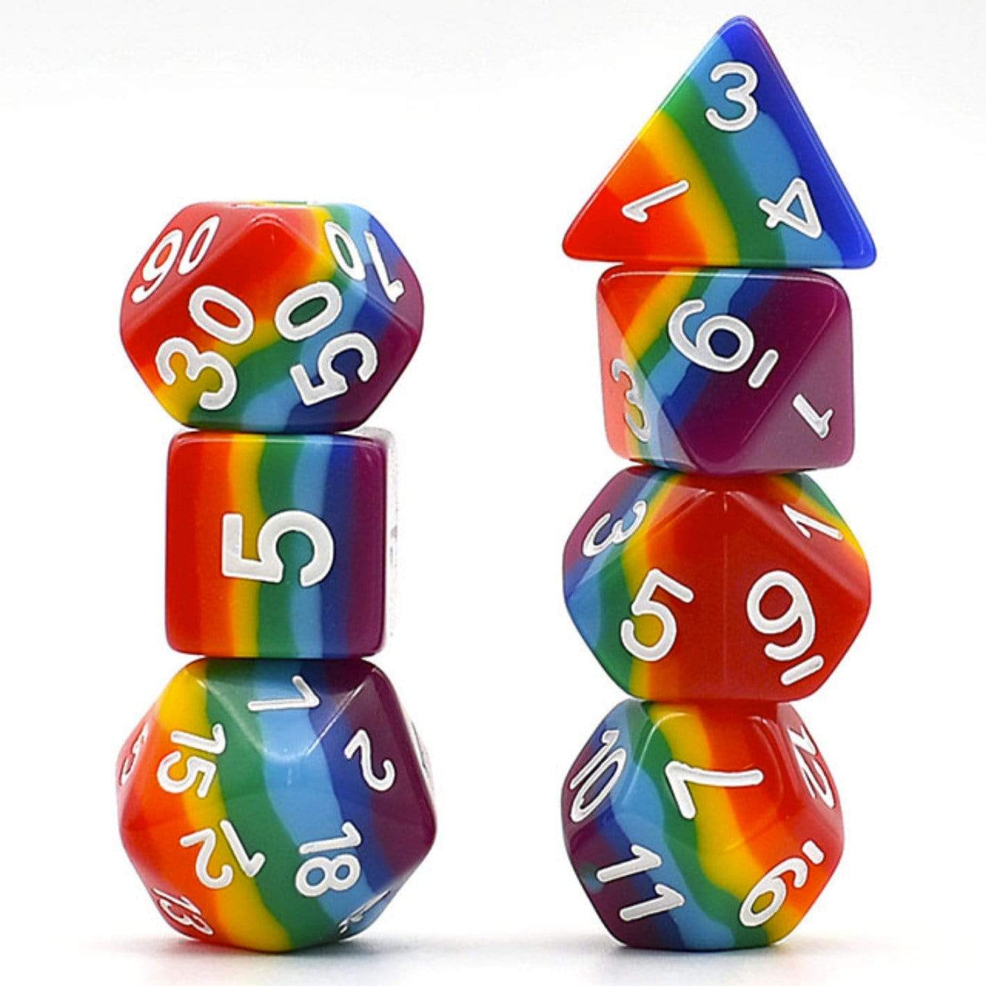 Foam Brain Opaque Rainbow RPG Dice Set | Odin's Place