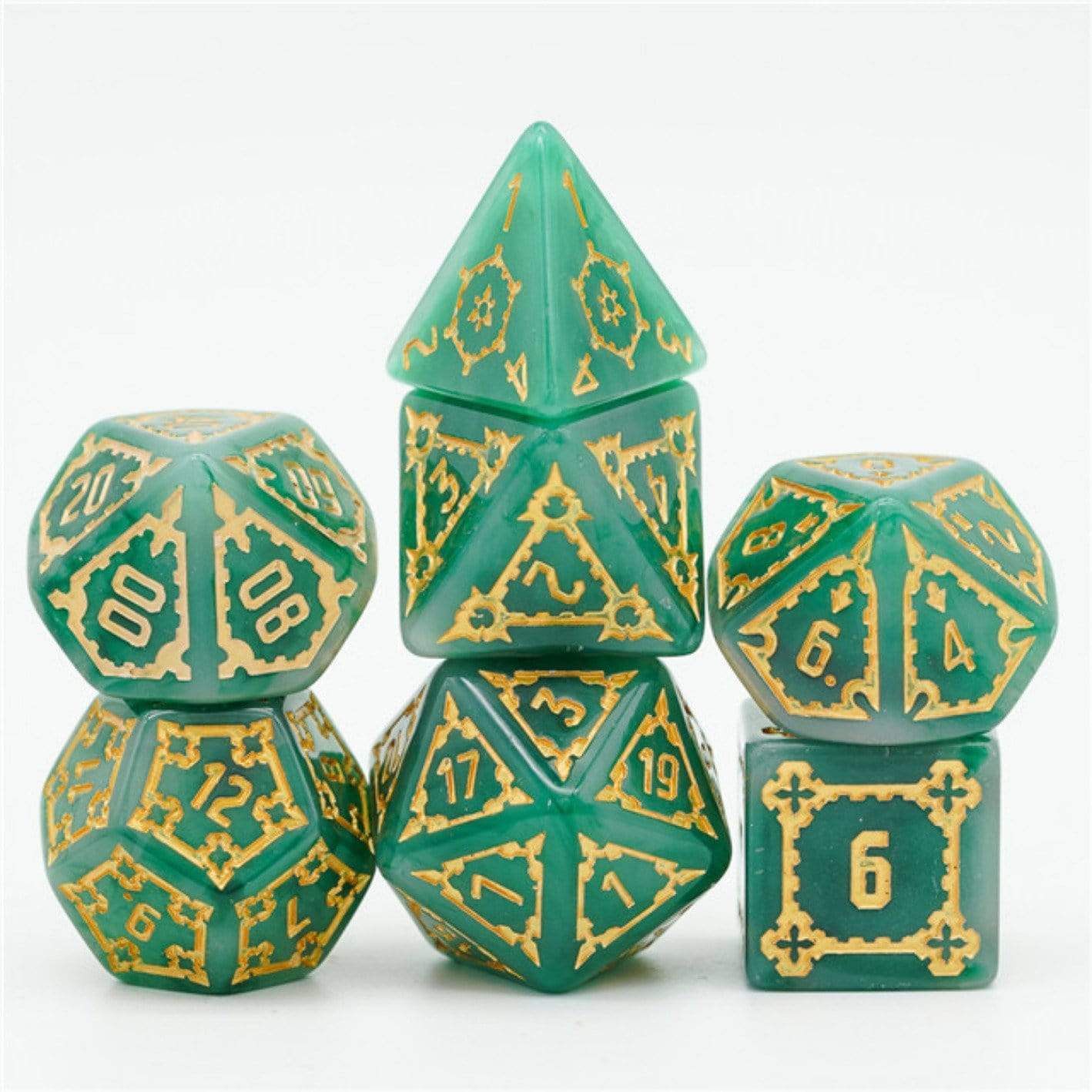 Foam Brain Huge Green Castle Poly 7 Dice Set | Odin's Place
