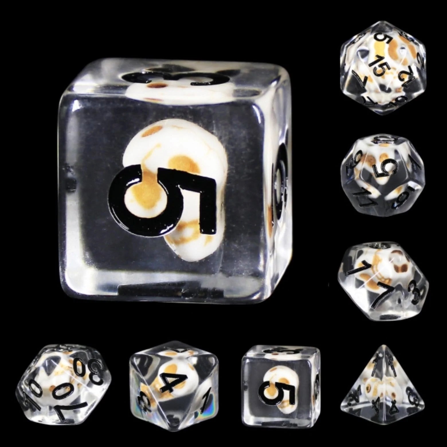 Foam Brain Stone Skull Poly 7 Dice Set | Odin's Place
