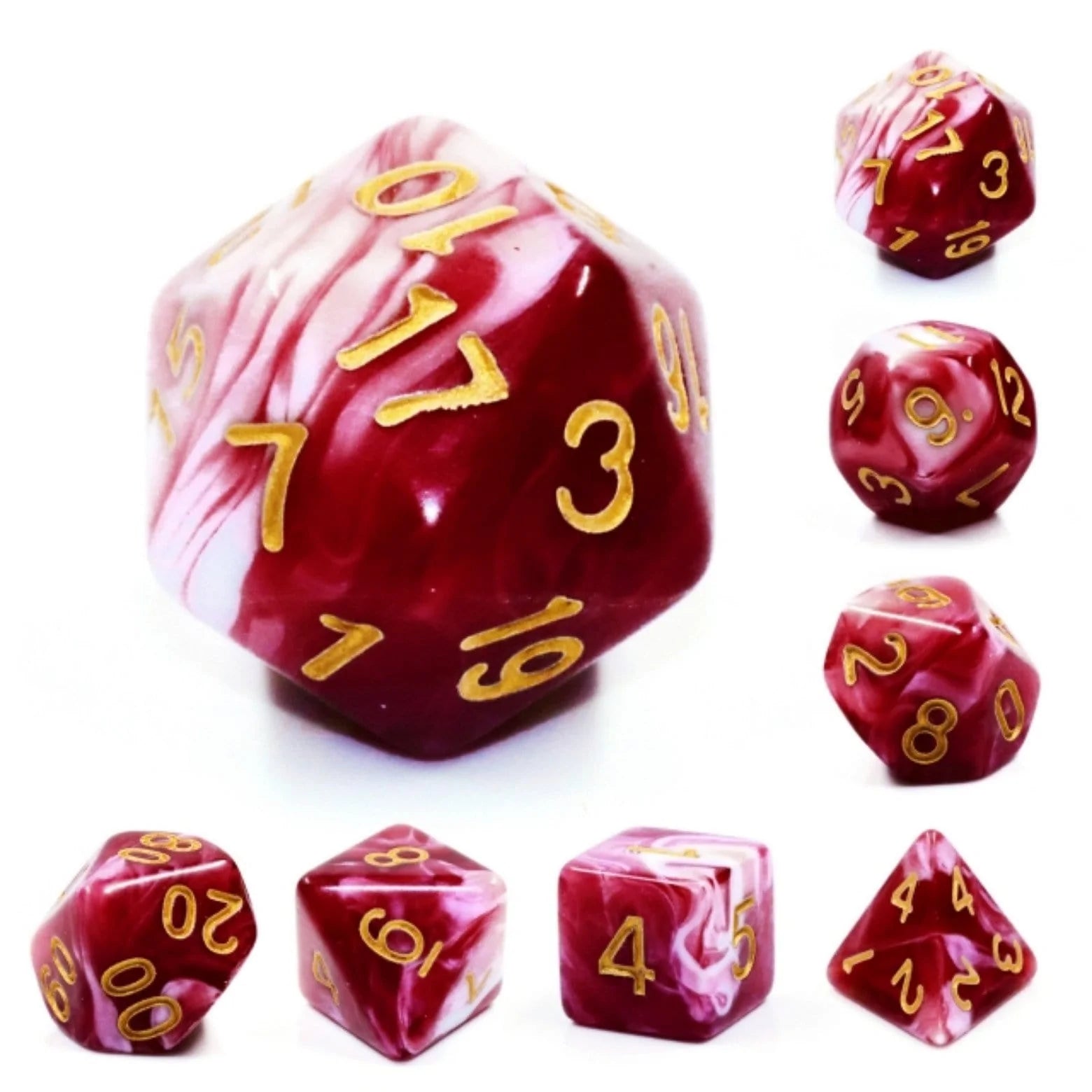 Foam Brain Cherry Cream Poly 7 Dice Set | Odin's Place