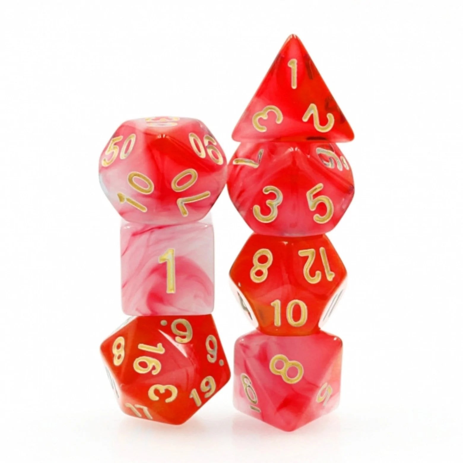 Foam Brain Poly 7 Dice Set: Red Milky | Odin's Place