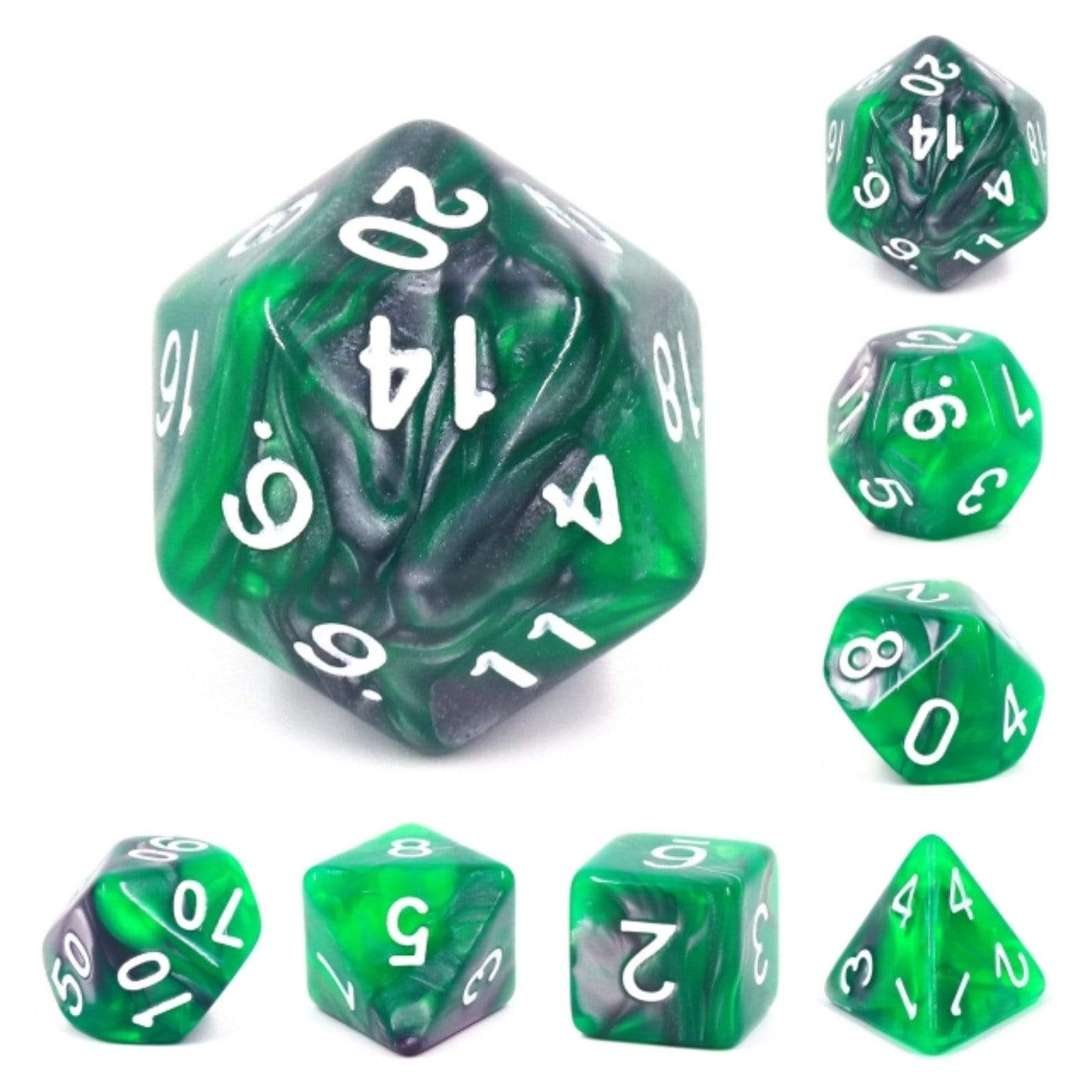 Foam Brain Emerald Ore RPG Dice Set | Odin's Place