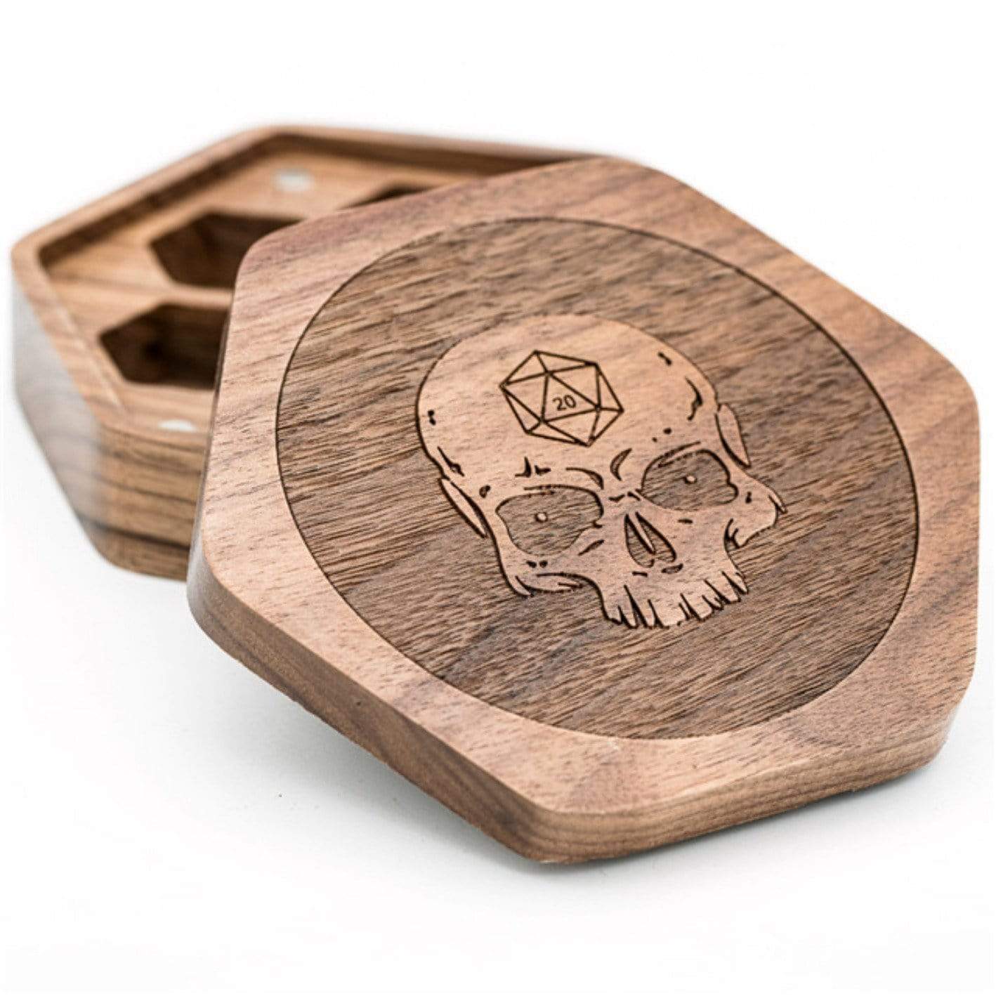 Foam Brain Beech Wood Dice Box - Skull | Odin's Place