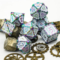 Foam Brain Dagger of Venom: White Rainbow Poly 7 Dice Set | Odin's Place