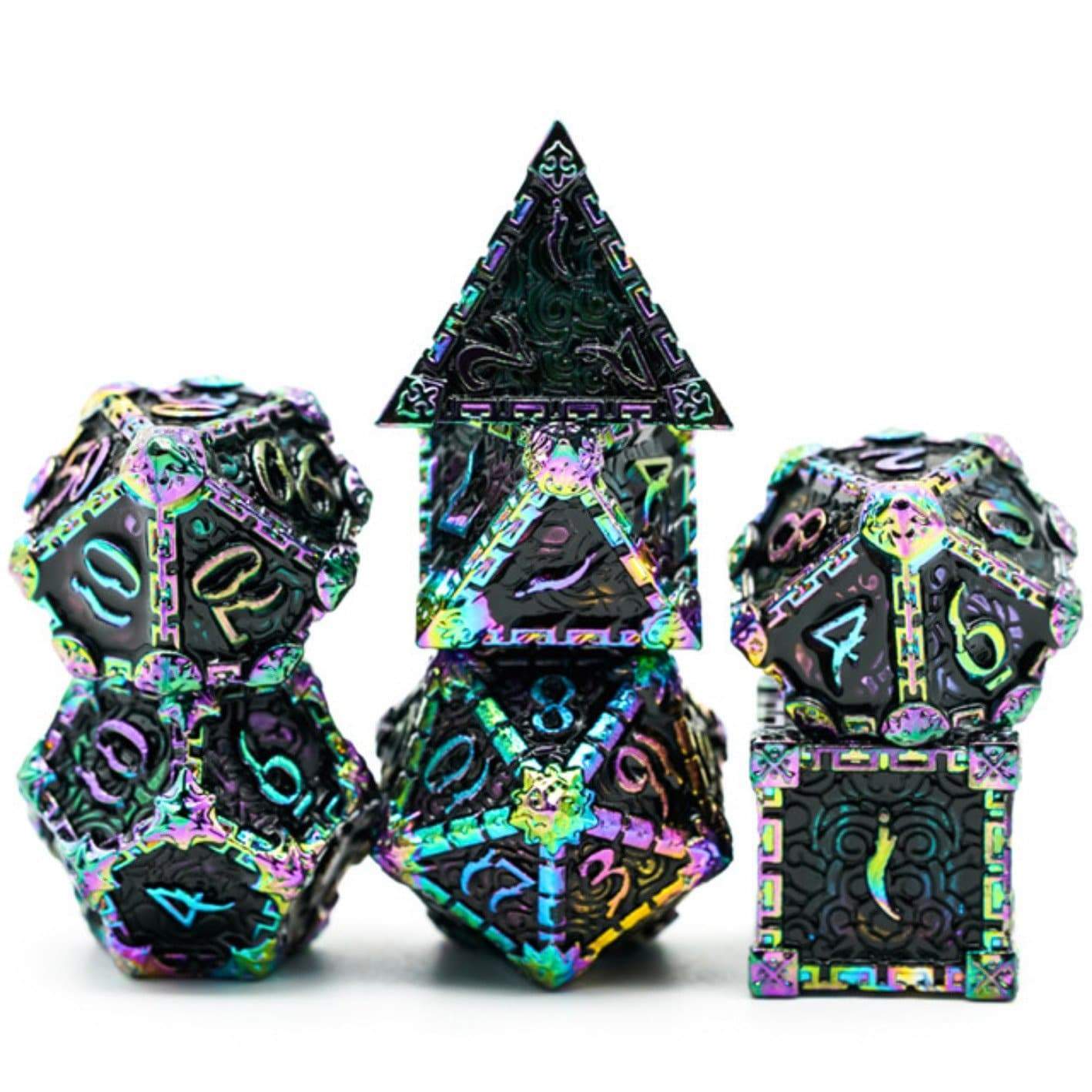 Foam Brain Dagger of Venom Black Rainbow RPG Metal Dice Set | Odin's Place