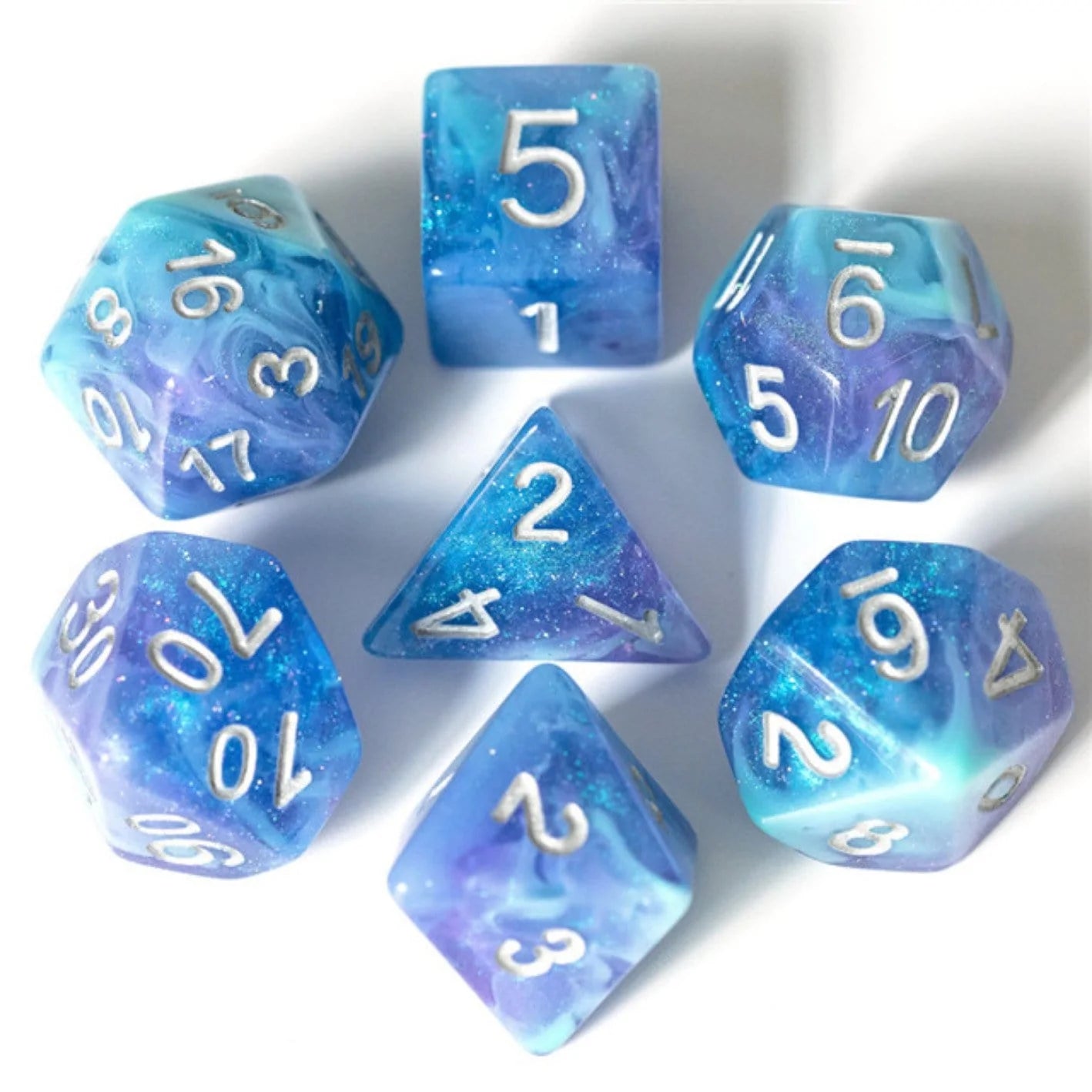Foam Brain Cerulean Night Poly 7 Dice Set | Odin's Place