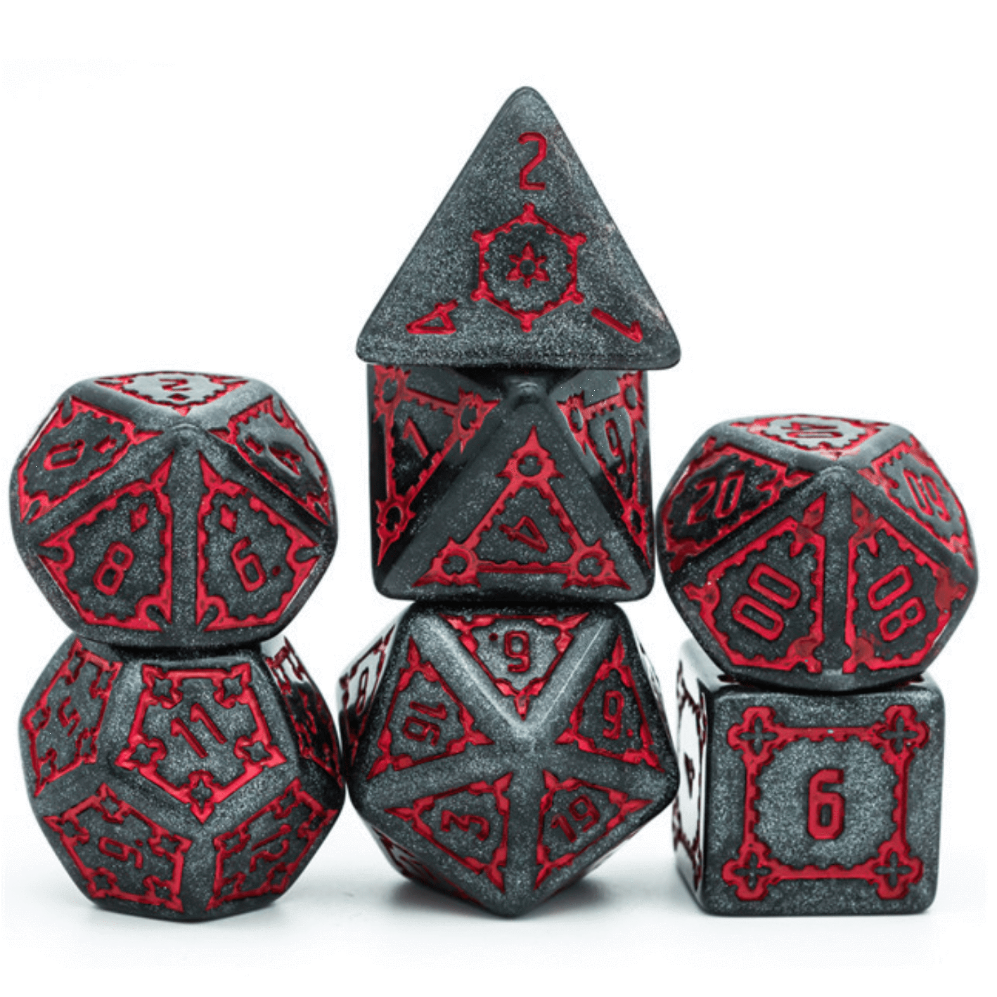 Foam Brain Huge Black Castle RPG Dice Set | Odin's Place