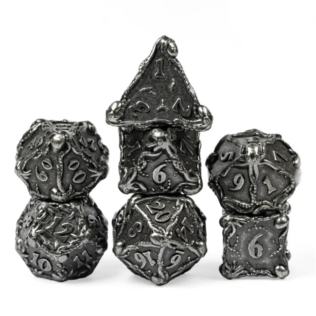 Foam Brain Silver Kraken Jewels Poly 7 Metal Set | Odin's Place