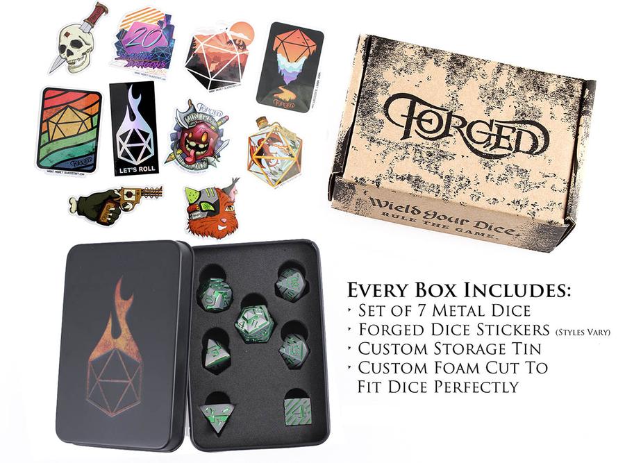 Forged Gaming Sylvan Slash Poly 7 Metal Dice Set | Odin's Place
