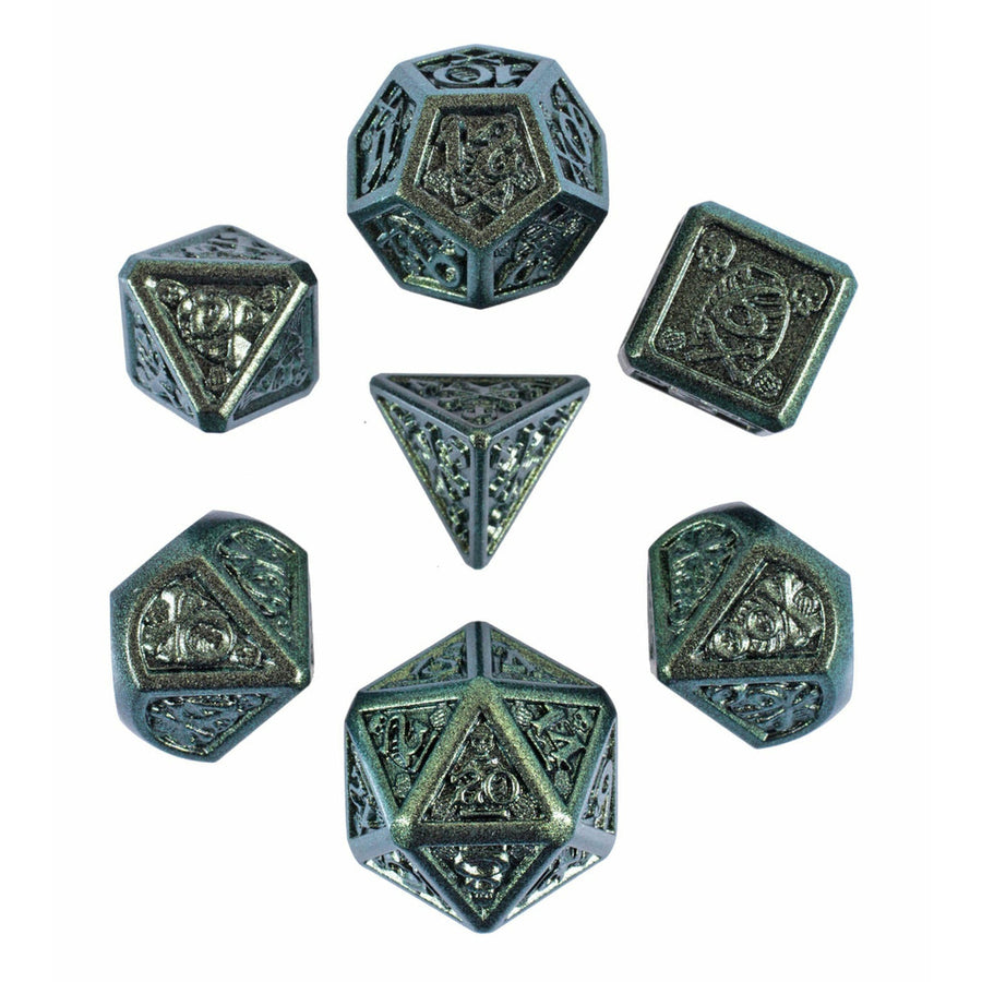 Forged Gaming Verdant Vile Poly 7 Metal Dice Set | Odin's Place
