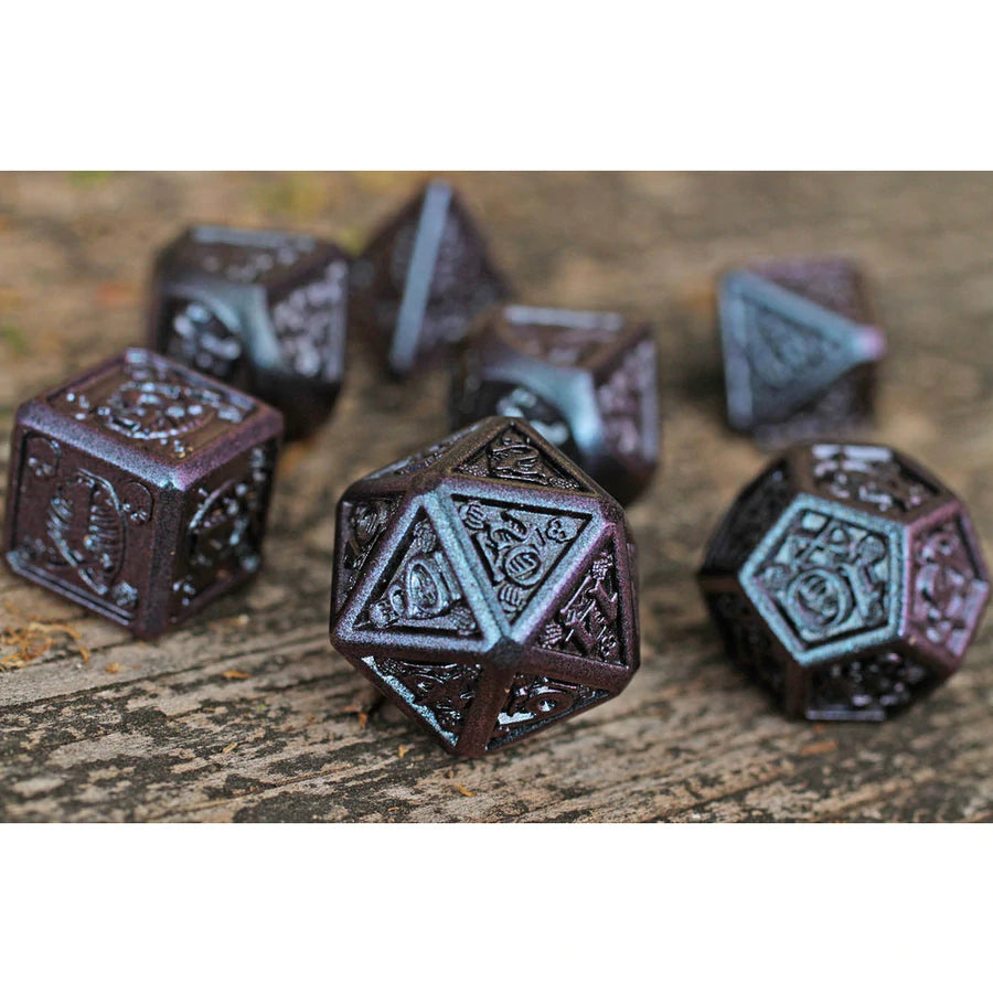 Forged Gaming Violet Violence Poly 7 Metal Dice Set | Odin's Place