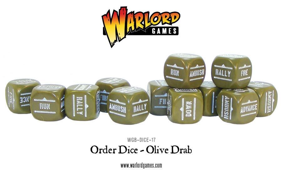 Bolt Action: Orders Dice (Olive Drab) Dice Set | Odin's Place