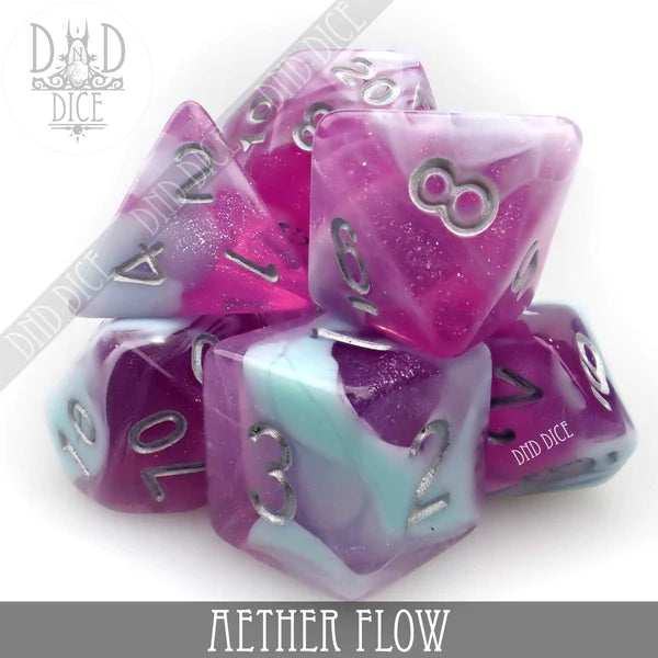 DND Dice Poly 7 Dice Set: Aether Flow | Odin's Place