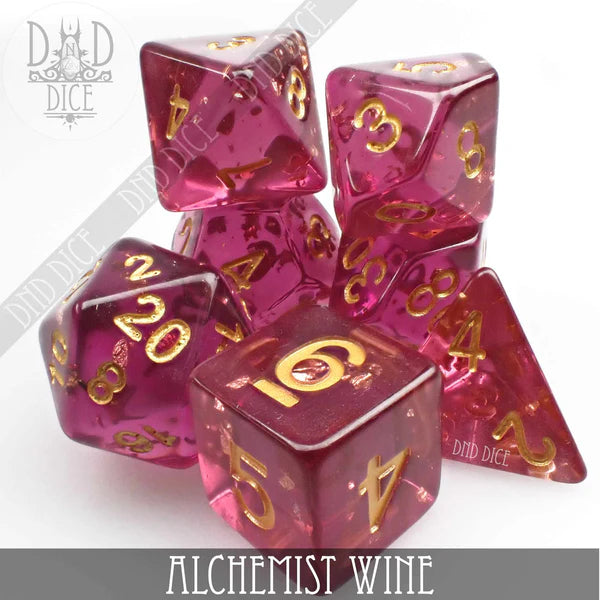 DND Dice Poly 7 Dice Set: Alchemist Wine | Odin's Place